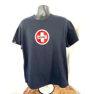 Bones Logo T Shirt Black Skate Tee XL